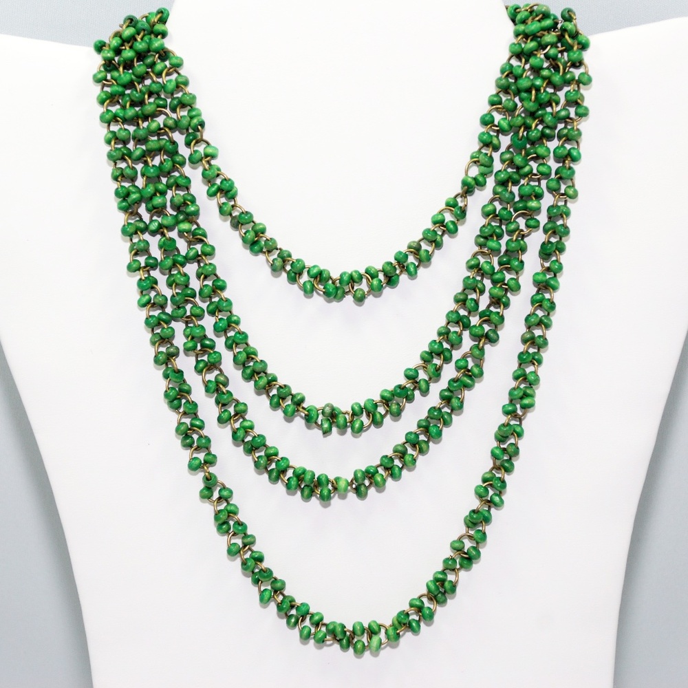 Green Really Long Loop Necklace 128"